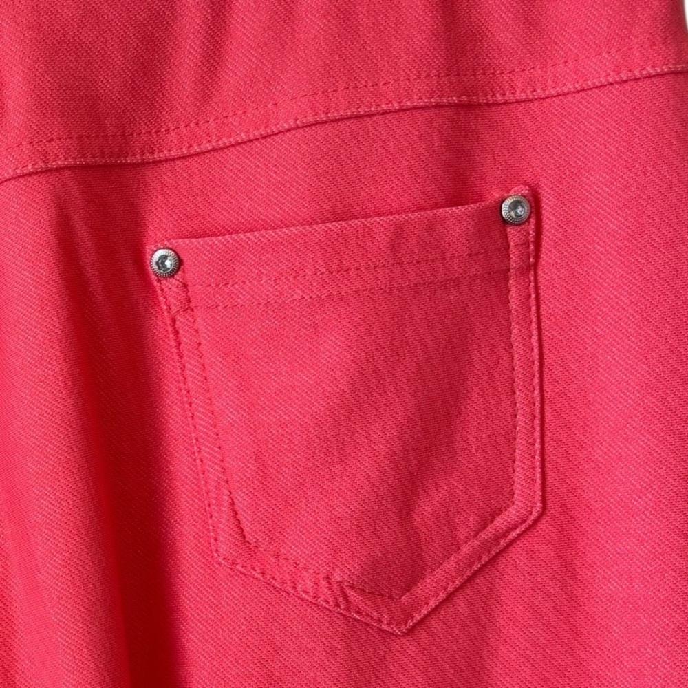 NEW Yelete Leg Wear Coral Pink Jeggings Sz M Pull On Stretch Rhinestones Barbie - Picture 4 of 7